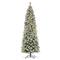 9ft. Pre-Lit Flocked Pine Pencil Artificial Christmas Tree, Warm White LED Lights